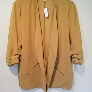 NWT Open Front Blazer XXL With Faux Zipper Pockets